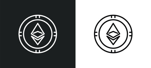 Poster - line icon in white and black colors. flat vector icon from collection for web, mobile apps and
