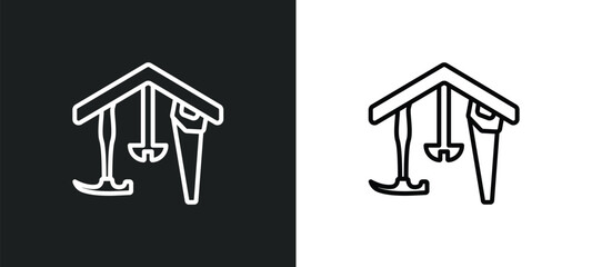 Poster - home repair line icon in white and black colors. home repair flat vector icon from home repair collection for web, mobile apps and ui.