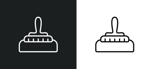 Poster - construction works line icon in white and black colors. construction works flat vector icon from con