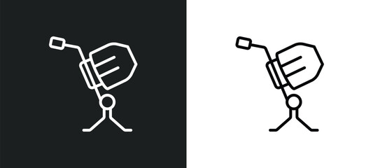 Poster - cement mixers line icon in white and black colors. cement mixers flat vector icon from cement mixers