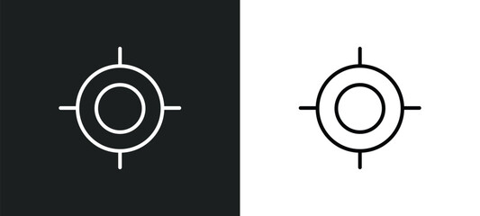 Poster - calibrate line icon in white and black colors. calibrate flat vector icon from calibrate collection 