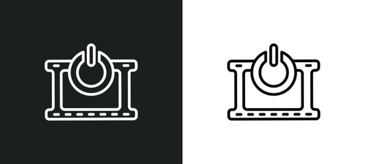 Poster - turn on line icon in white and black colors. turn on flat vector icon from turn on collection for web, mobile apps and ui.