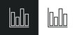© IconArt - column chart line icon in white and black colors. column chart flat vector icon from column chart collection for web, mobile apps and ui.