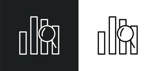 Poster - profit analysis line icon in white and black colors. profit analysis flat vector icon from profit analysis collection for web, mobile apps and ui.