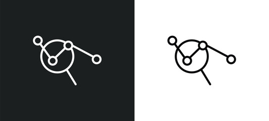 Poster - market research line icon in white and black colors. market research flat vector icon from market research collection for web, mobile apps and ui.