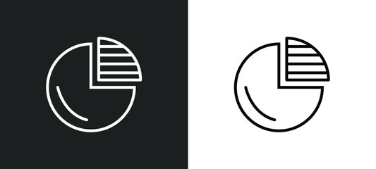 Poster - graph pie line icon in white and black colors. graph pie flat vector icon from graph pie collection for web, mobile apps and ui.