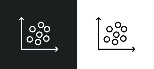 Poster - scatter chart line icon in white and black colors. scatter chart flat vector icon from scatter chart collection for web, mobile apps and ui.