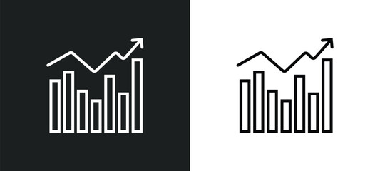 Poster - marketing chart line icon in white and black colors. marketing chart flat vector icon from marketing chart collection for web, mobile apps and ui.