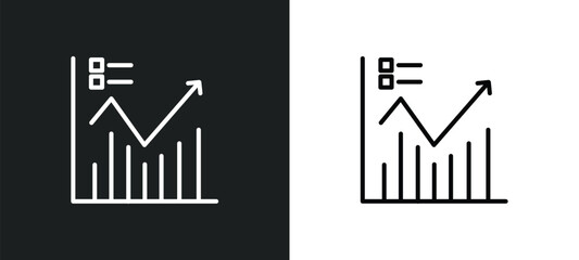 Poster - statistics line icon in white and black colors. statistics flat vector icon from statistics collection for web, mobile apps and ui.