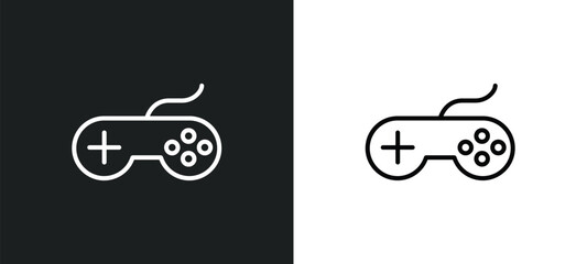 gameplay line icon in white and black colors. gameplay flat vector icon from gameplay collection for web, mobile apps and ui.