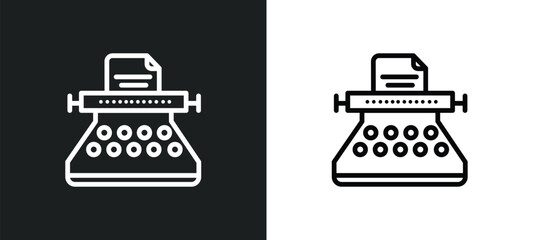 Poster - copywriter line icon in white and black colors. copywriter flat vector icon from copywriter collection for web, mobile apps and ui.