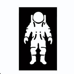Wall Mural - vector silhouette of an astronaut in space