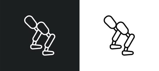 Poster - prosthesis line icon in white and black colors. prosthesis flat vector icon from prosthesis collection for web, mobile apps and ui.