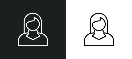 Poster - personal assistant line icon in white and black colors. personal assistant flat vector icon from personal assistant collection for web, mobile apps and ui.
