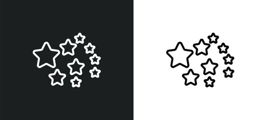 Poster - outer space line icon in white and black colors. outer space flat vector icon from outer space collection for web, mobile apps and ui.