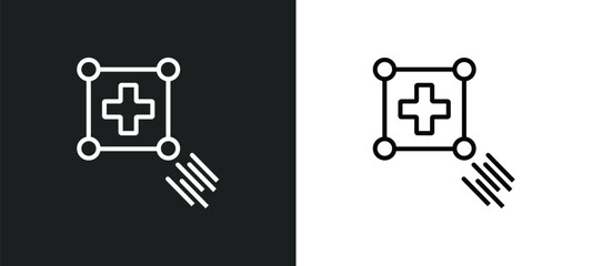 Poster - match moving line icon in white and black colors. match moving flat vector icon from match moving collection for web, mobile apps and ui.