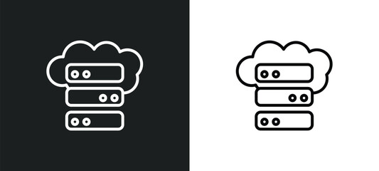 Wall Mural - storage line icon in white and black colors. storage flat vector icon from storage collection for web, mobile apps and ui.