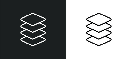 Fototapete - layers line icon in white and black colors. layers flat vector icon from layers collection for web, mobile apps and ui.