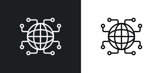 Poster - line icon in white and black colors. flat vector icon from collection for web, mobile apps and