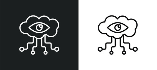 Poster - visualization line icon in white and black colors. visualization flat vector icon from visualization collection for web, mobile apps and ui.