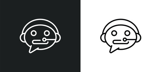 Poster - technical support line icon in white and black colors. technical support flat vector icon from technical support collection for web, mobile apps and ui.