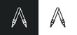 shoulder strap line icon in white and black colors. shoulder strap flat vector icon from shoulder strap collection for web, mobile apps and ui.