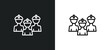 brigade line icon in white and black colors. brigade flat vector icon from brigade collection for web, mobile apps and ui.