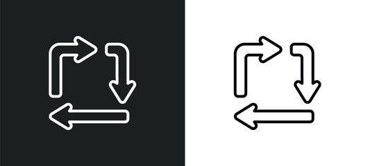 Poster - square line icon in white and black colors. square flat vector icon from square collection for web, mobile apps and ui.