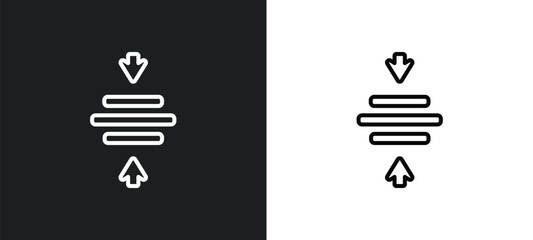Poster - center align line icon in white and black colors. center align flat vector icon from center align collection for web, mobile apps and ui.
