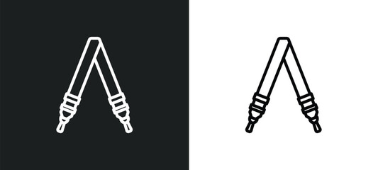 Wall Mural - shoulder strap line icon in white and black colors. shoulder strap flat vector icon from shoulder strap collection for web, mobile apps and ui.