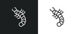 grub line icon in white and black colors. grub flat vector icon from grub collection for web, mobile apps and ui.