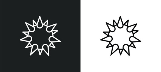 sea urchin line icon in white and black colors. sea urchin flat vector icon from sea urchin collection for web, mobile apps and ui.