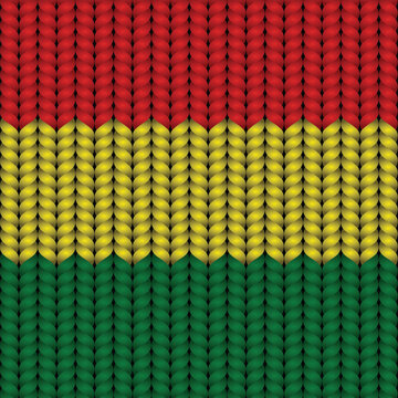 Flag of Bolivia on a braided rop.