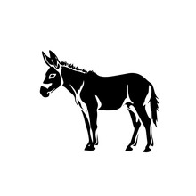 Donkey Silhouette Illustration, Logo Icon
