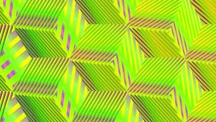 Leinwandbilder - Background of cubes with a neon gradient. 3d rendering loop animation 4K