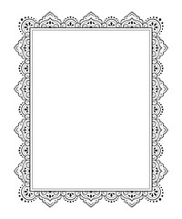 Wall Mural - frame in eastern tradition. stylized with henna tattoos decorative pattern for decorating covers for