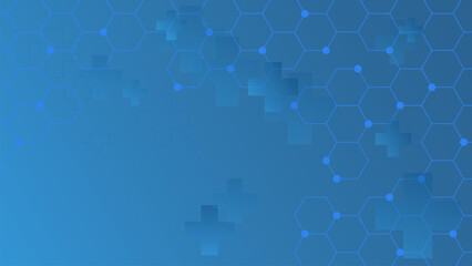 Poster - Abstract molecules for medical background. Healthcare, medicine and science concept design.