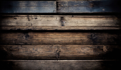 Wall Mural - Rough wood planks texture background, old dark wooden wall in barn