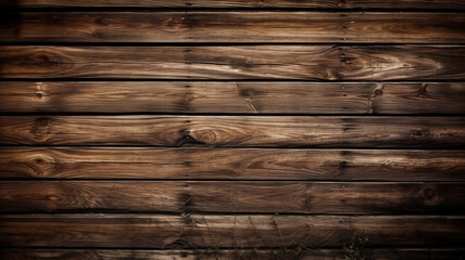 Wall Mural - Wood planks texture background, dark brown wooden wall in barn