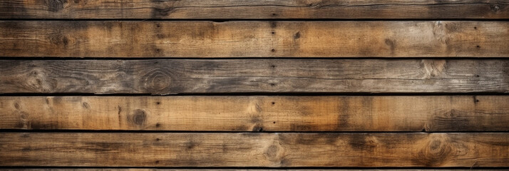 Wall Mural - Wide banner with wood planks texture background, old wooden wall