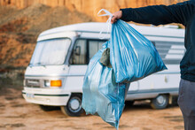 Crop Traveler With Plastic Trash Bag By Camper Van