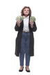 © ASDF - in full growth. woman showing a lot of cash bills