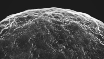 Poster - Abstract Scifi Planet Surface Background/ 4k animation of a white and black abstract fractal landscape surface background with relief patterns and turbulence lines waving slowly