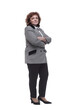 © ASDF - in full growth. mature woman in a checked jacket looking at you
