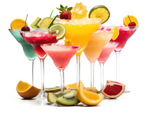 Tropical Cocktails Isolated On Transparent Background