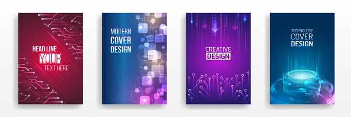 Wall Mural - Abstract digital certificate, high-tech layout for presentation medicine and science. Modern posters are suitable for business webinars. Contemporary technology cover design. Brochure digital template