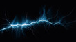 © 016Graphics - A powerful light blue lightning electrical strike or bolt on a black background