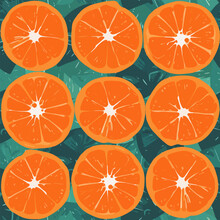 Retro Orange Slices Seamless Pattern