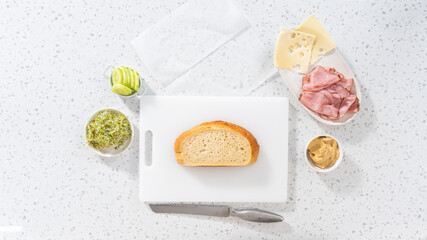 Wall Mural - Ham, Cucumber, and Sprout Sandwich