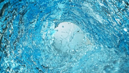 Fototapete - Texture of splashing water surface, tunnel shape.